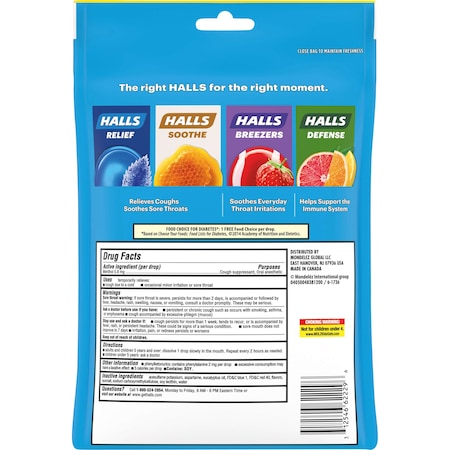 Halls Halls Sugar Free Menthol Lyptus Mountain Cough Drops 70 Count, PK12 63790